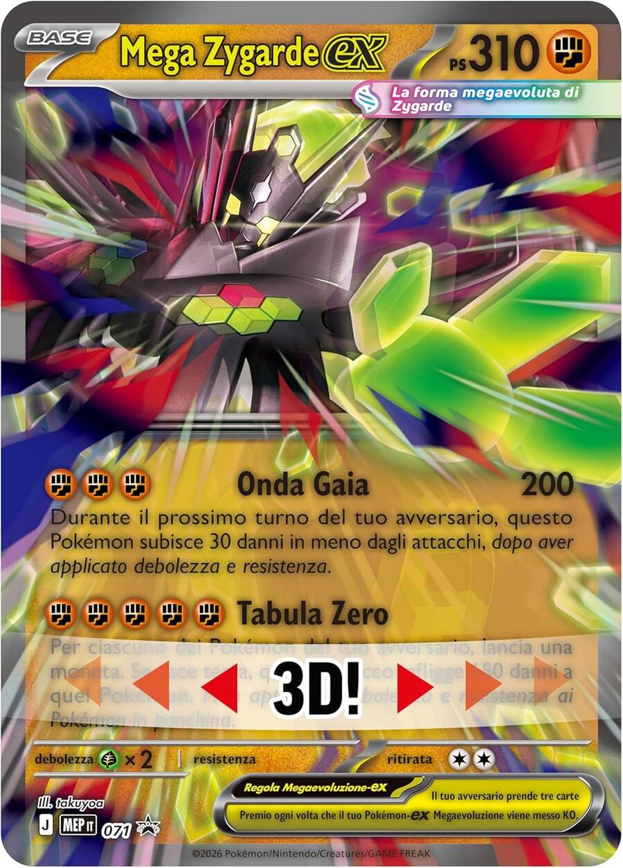 Pokémon: collezione premium Mega Zygarde-ex del GCC Pokémon (una carta promozionale, una carta lenticolare gigante, un adesivo e otto buste di espansione), Edizione in Italiano