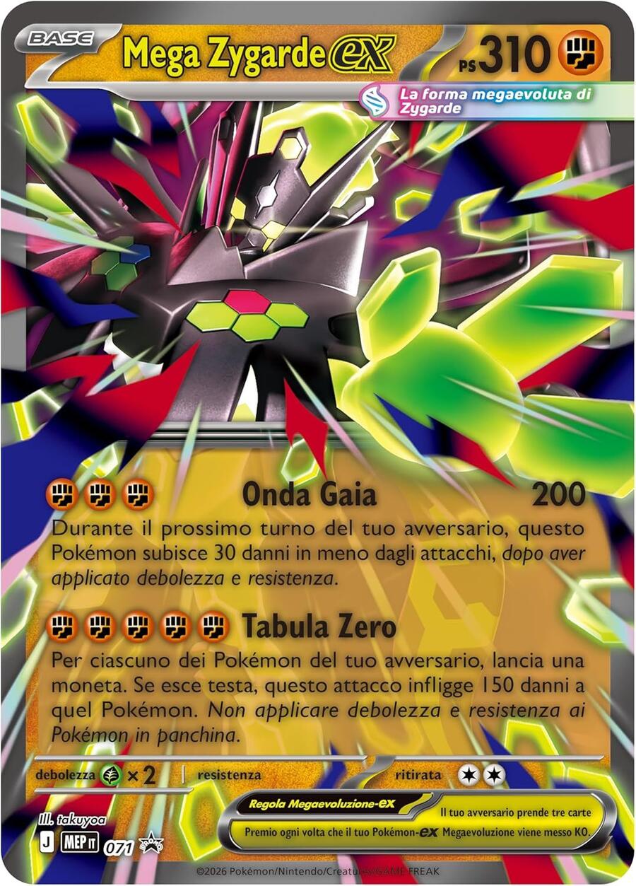 Pokémon: collezione premium Mega Zygarde-ex del GCC Pokémon (una carta promozionale, una carta lenticolare gigante, un adesivo e otto buste di espansione), Edizione in Italiano