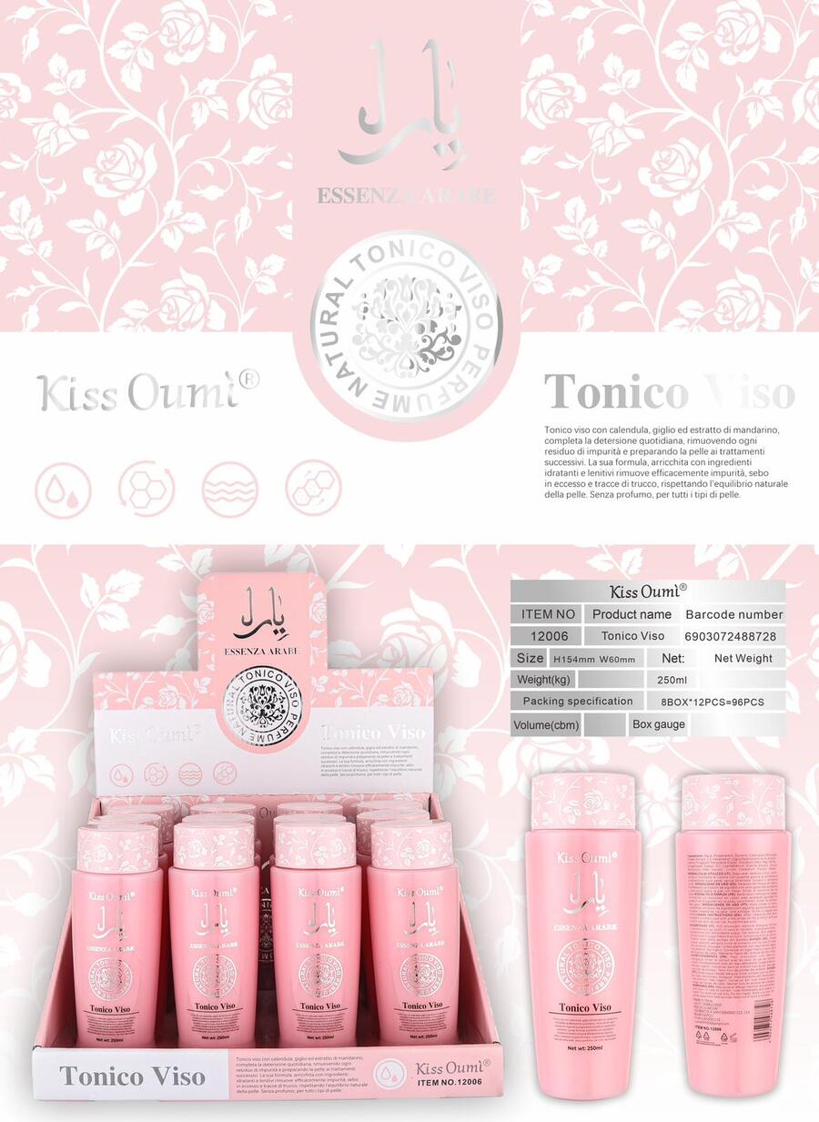 KISS OUMI (ESSENZA ARABA) TONICO VISO DA 250 ML [Conf. da 12 pezzi]