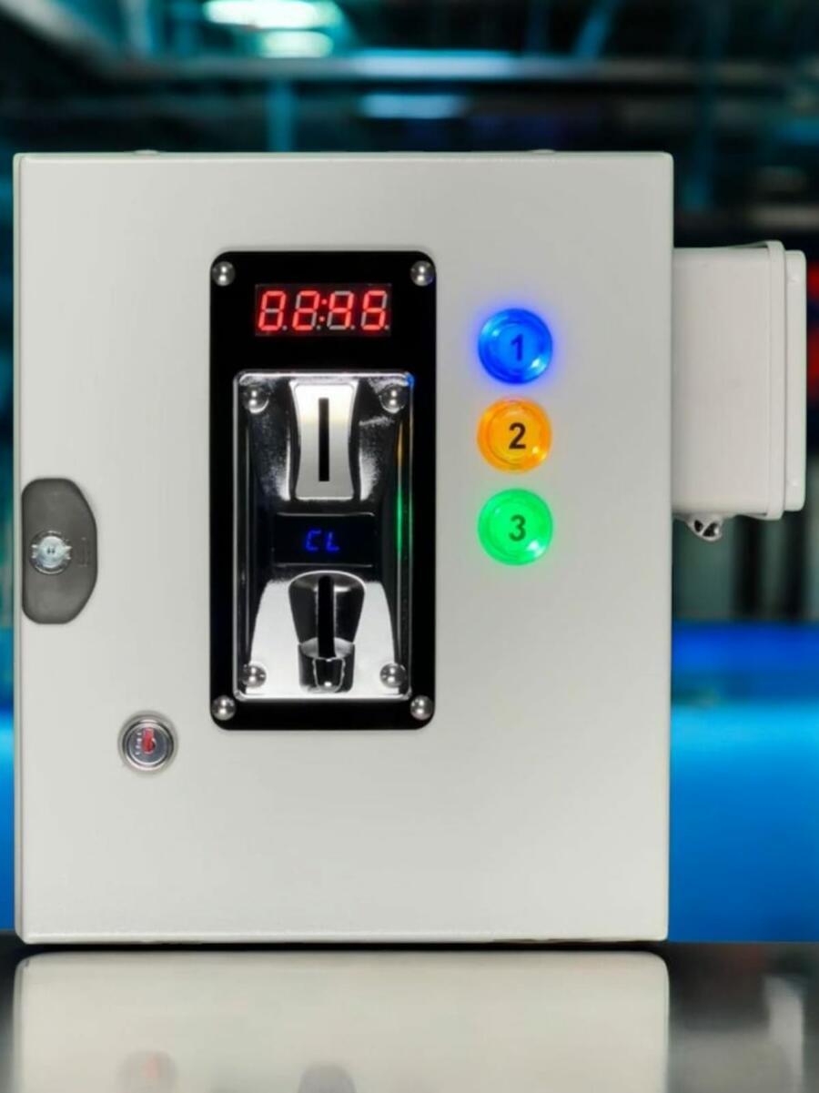 Monnayeur Multipièces pour 3 Portes avec Serrures Électriques 12Vcc – Système d’Ouverture Temporisée
