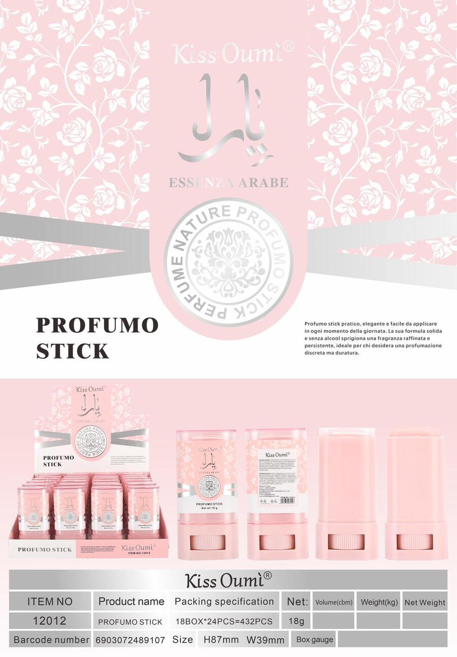 KISS OUMI (ESSENZA ARABA) PROFUMO STICK DA 18 GR [Conf. da 24 pezzi]