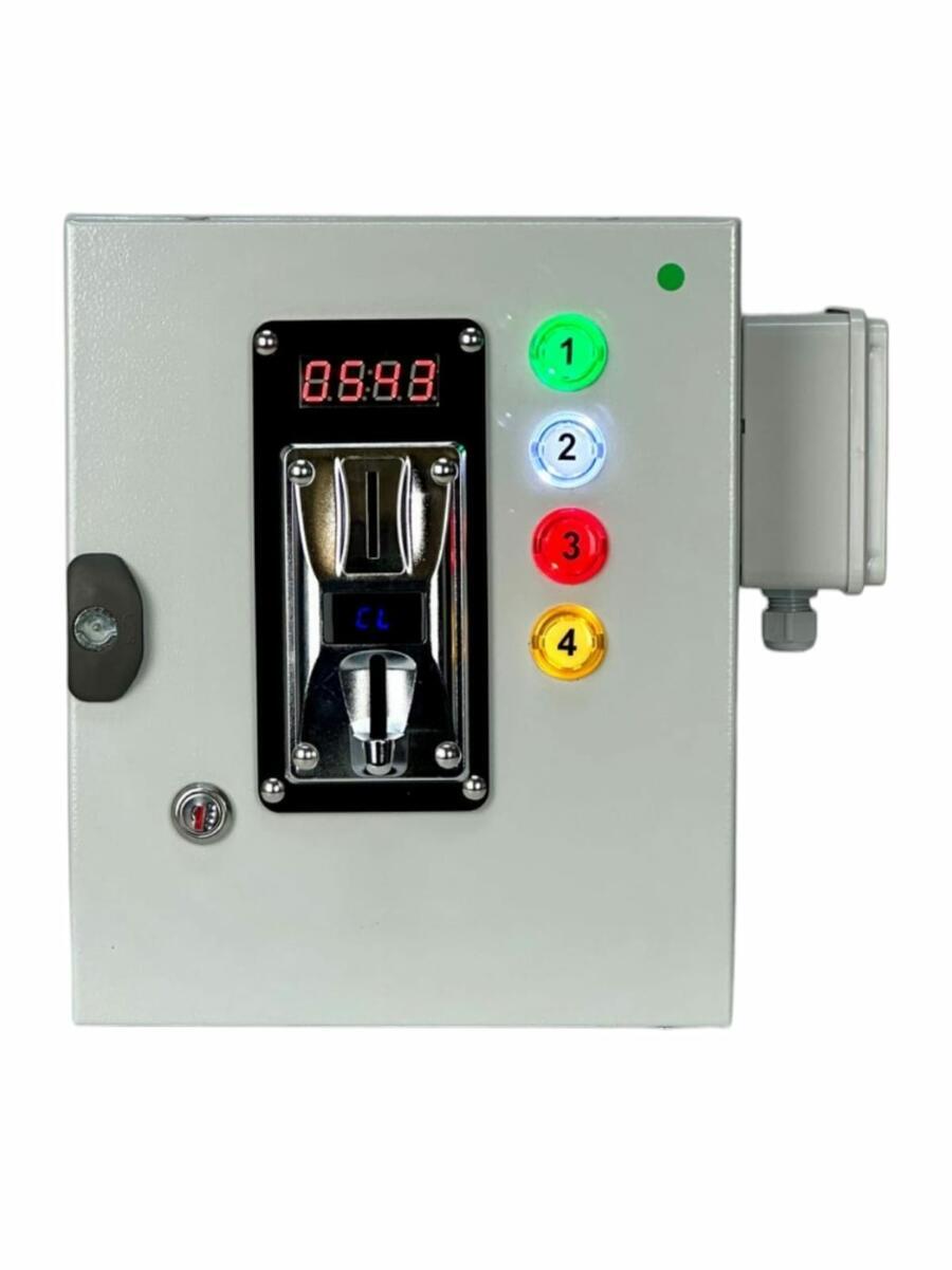 Gettoniera Multimoneta per 4 Porte con Elettroserrature 12Vcc – Sistema Apriporta Temporizzato