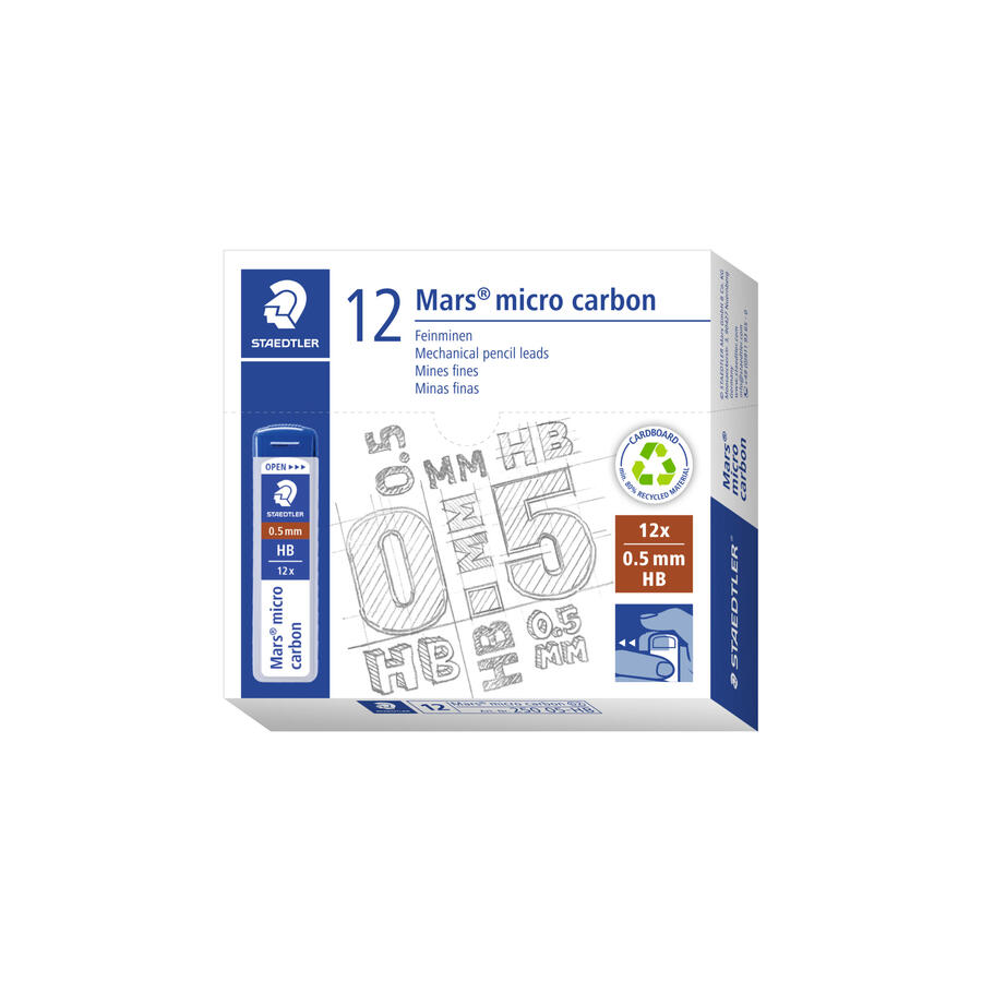 Astuccio da 12 mine 0.5mm MARS MICRO 250 05 STAEDTLER - 12 astucci