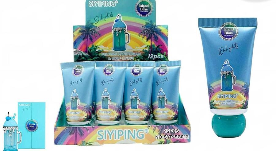 SIYIPING PERFUME HAND CREAM & BODY LOTION (Island Bliss) [Conf. da 12 pezzi]