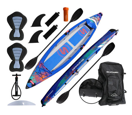 Kayak gonfiabile biposto SKF Skatinger Interstellar - 410 cm - completo accessori