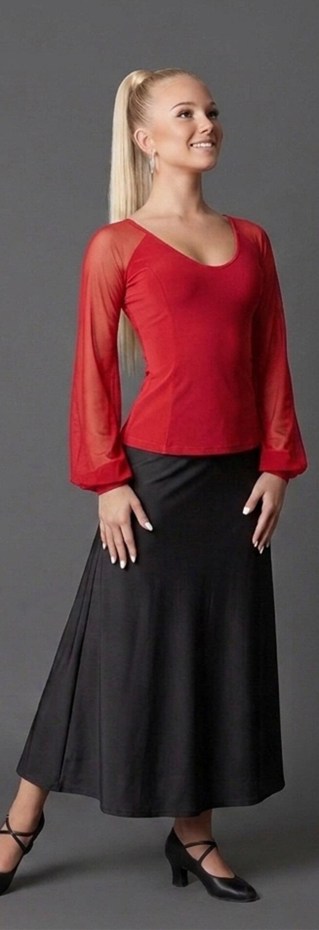 MAGLIA DA BALLO CON MANICHE IN TULLE U232