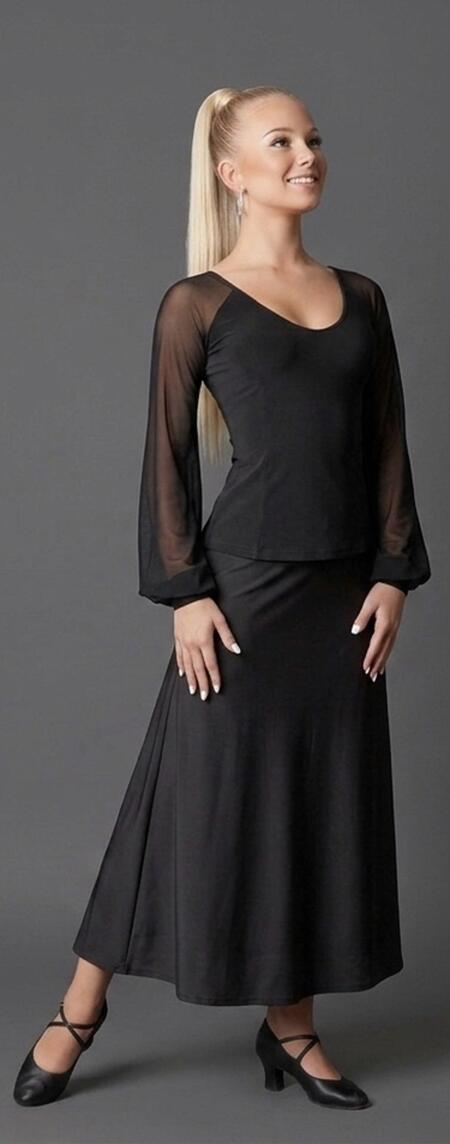 DANCE SHIRT WITH SLEEVES IN TULLE U232