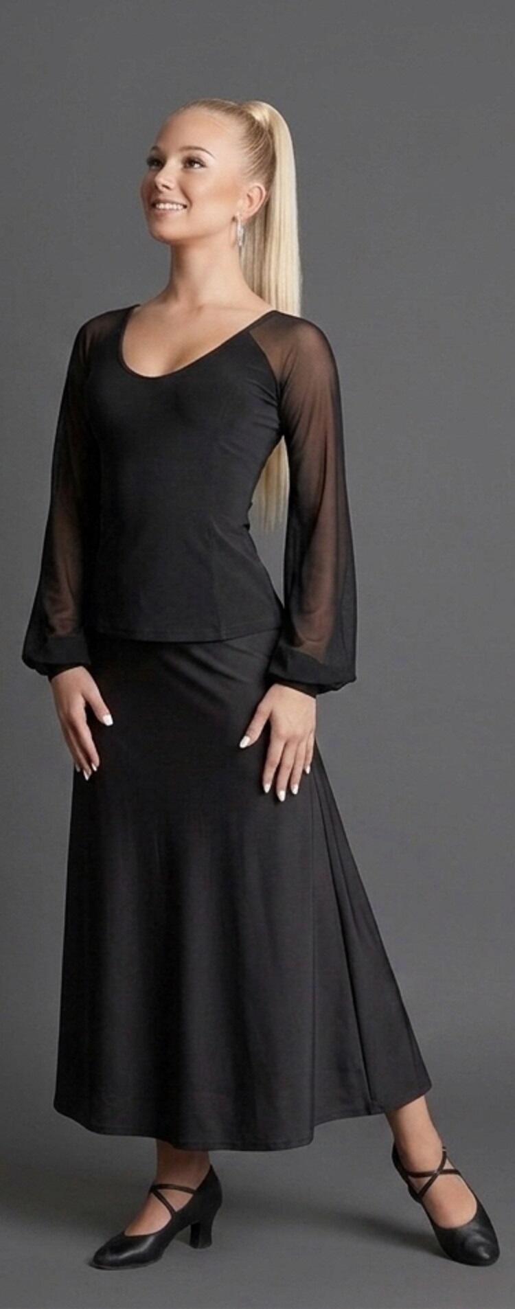 MAGLIA DA BALLO CON MANICHE IN TULLE U232
