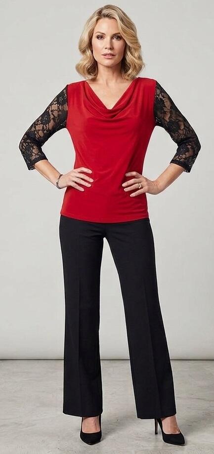 MAGLIA MORBIDA CON MANICHE IN PIZZO ELASTICO 6-0006
