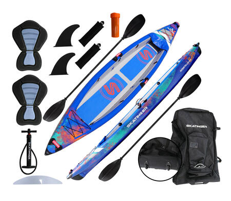Kayak gonfiabile biposto SKF Skatinger Interstellar - 410 cm - completo accessori