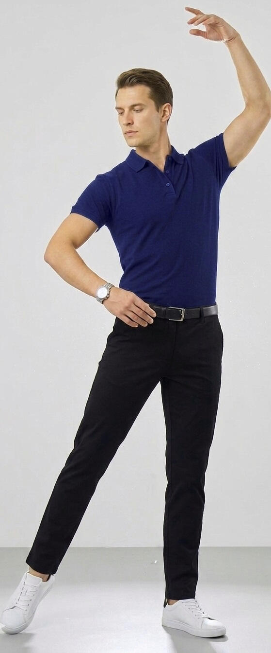 Maglia POLO in tessuto tecnico da ballo colletto polo Tec-fit elastica a maniche corte VARI COLORI 12-0008
