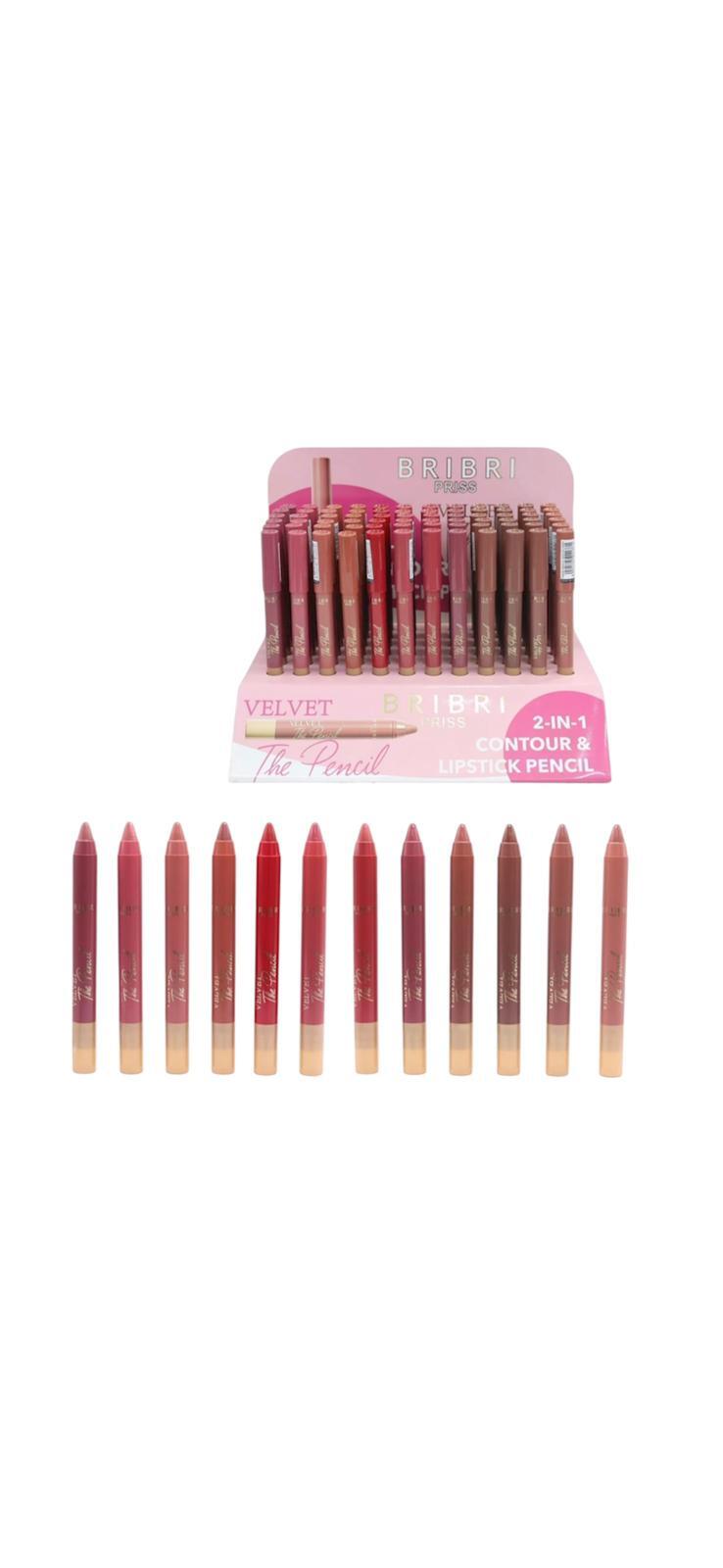 BRIBRI PRISS 2 IN 1 CONTOUR & LIPSTICK PENCIL [Conf. da 72 pezzi]