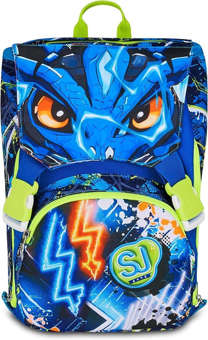 SJ GANG STYLE JAM GANG Zaino Doppio Scomparto Estensibile, Blu, Maxi Capienza, Schienale Preformato, Bambino, Scuola Elementare