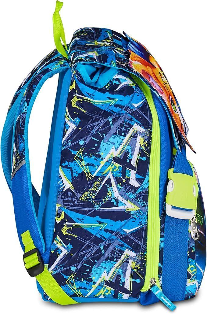 SJ GANG STYLE JAM GANG Zaino Doppio Scomparto Estensibile, Blu, Maxi Capienza, Schienale Preformato, Bambino, Scuola Elementare