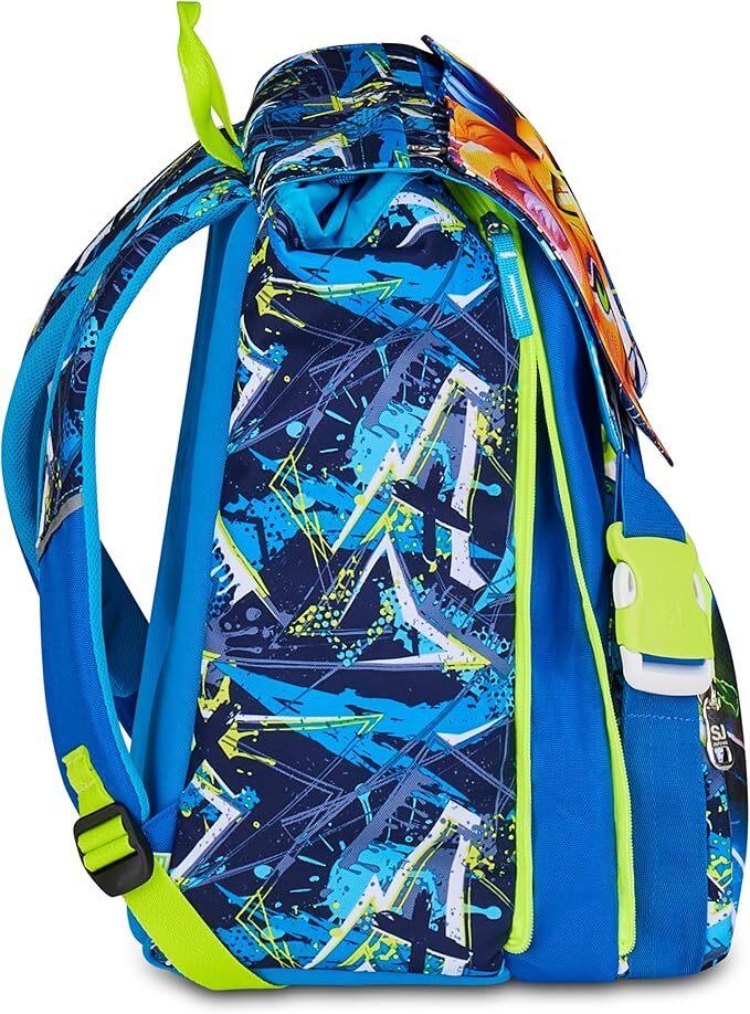 SJ GANG STYLE JAM GANG Zaino Doppio Scomparto Estensibile, Blu, Maxi Capienza, Schienale Preformato, Bambino, Scuola Elementare