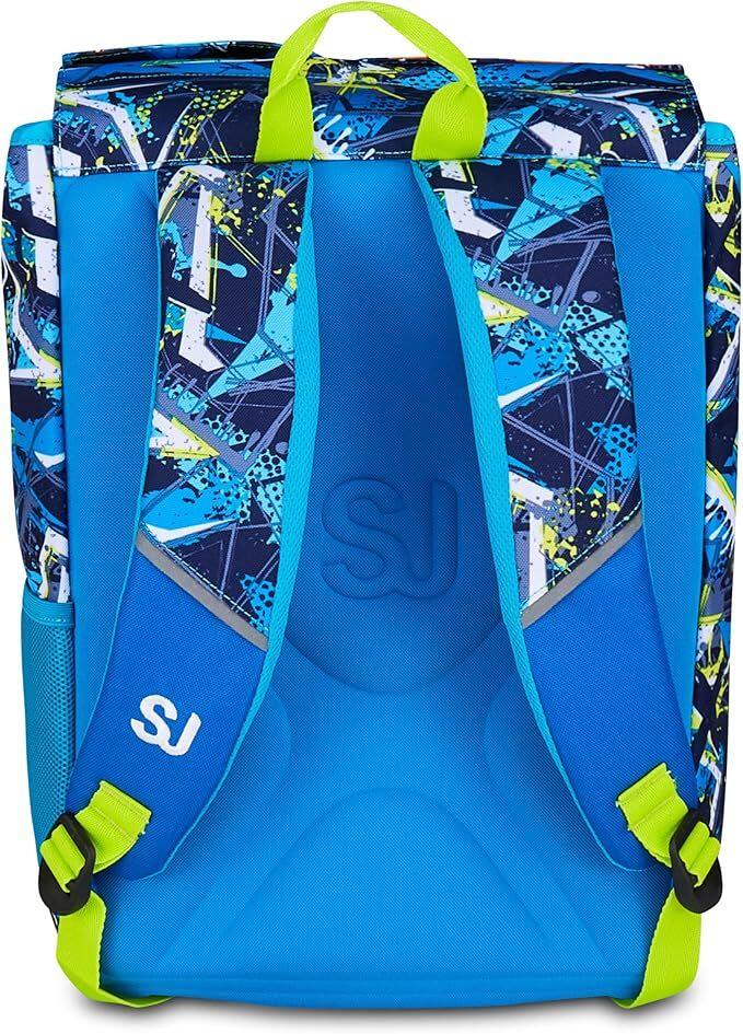SJ GANG STYLE JAM GANG Zaino Doppio Scomparto Estensibile, Blu, Maxi Capienza, Schienale Preformato, Bambino, Scuola Elementare