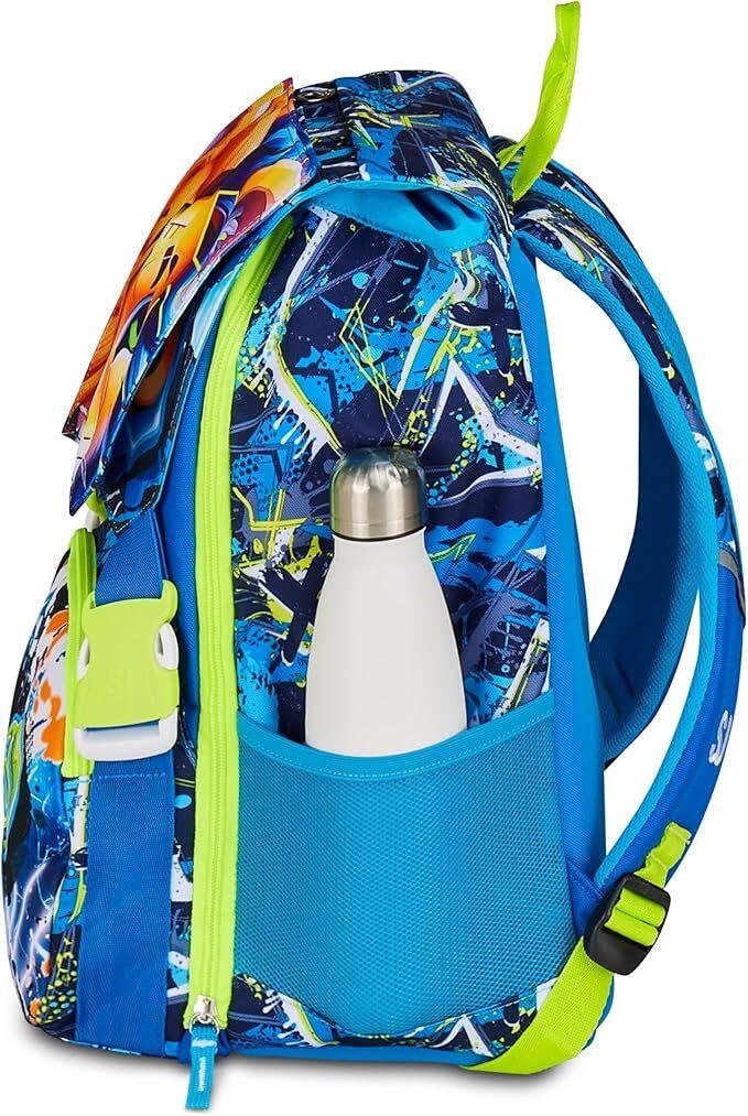 SJ GANG STYLE JAM GANG Zaino Doppio Scomparto Estensibile, Blu, Maxi Capienza, Schienale Preformato, Bambino, Scuola Elementare