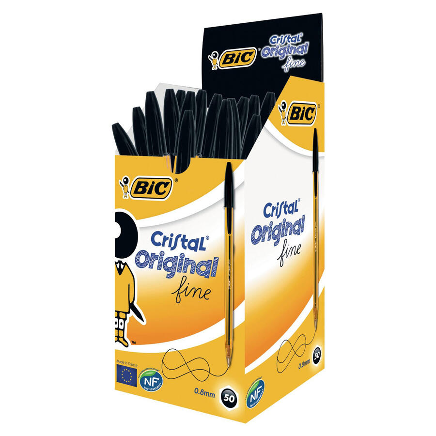 Scatola 50 penna sfera CRISTAL® fine 0,8mm BIC®