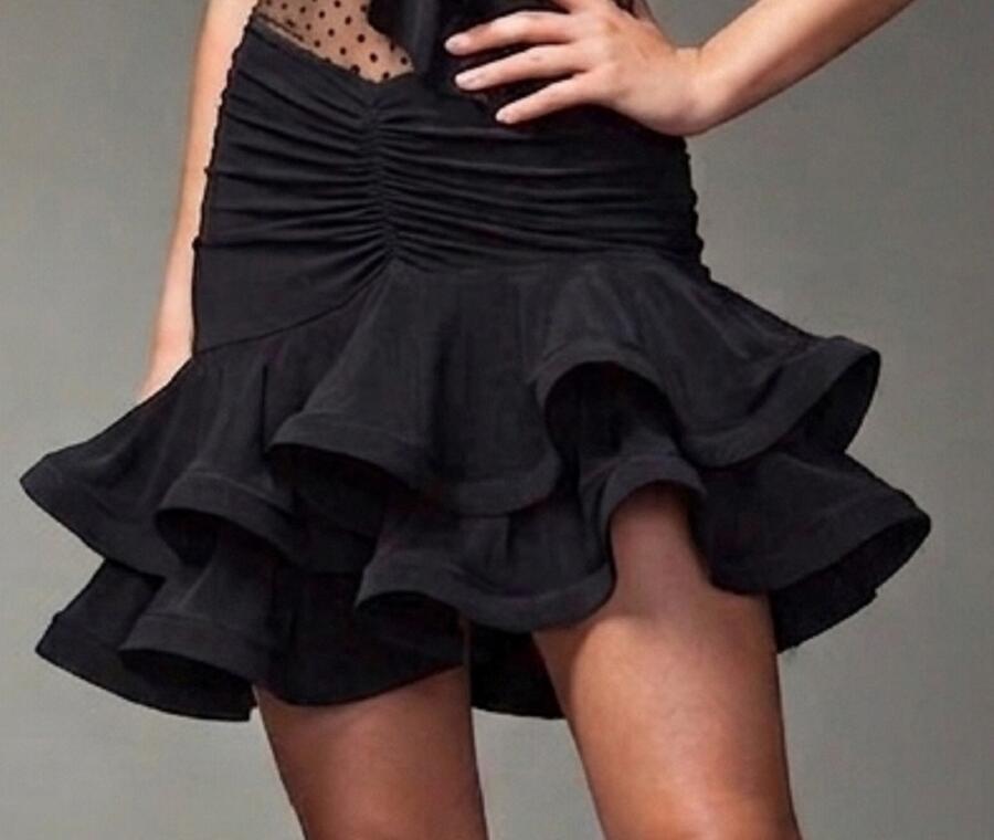 LATIN AND DANCE SKIRT WITH RUFFLES AND CENTRAL GAPS U61