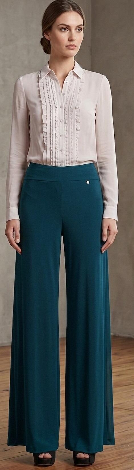 Pantaloni da ballo in tessuto tecnico elastico forma dritta taglie comode 1-0030
