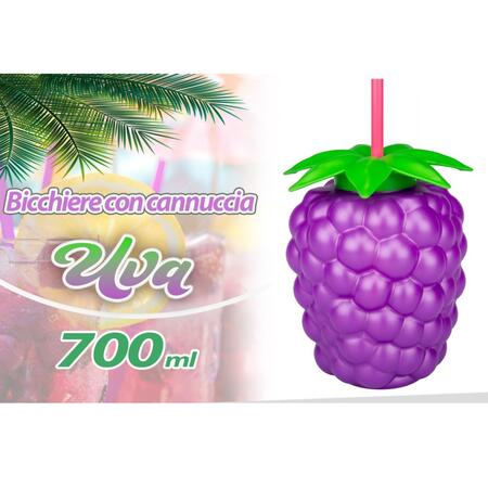 INTRADE BICCHIERE CON CANNUCCIA  UVA 750 ML (Confezione da 12 pezzi) 