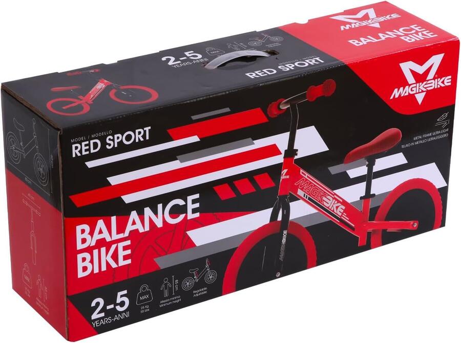 Bicicletta Bambini Senza Pedali 2-5 Anni, Bici Senza Pedali Balance Bike per l'Equilibrio, con Manubrio e Sellino Regolabili, Max 25 Kg, Giochi Bambini 2-5 Anni