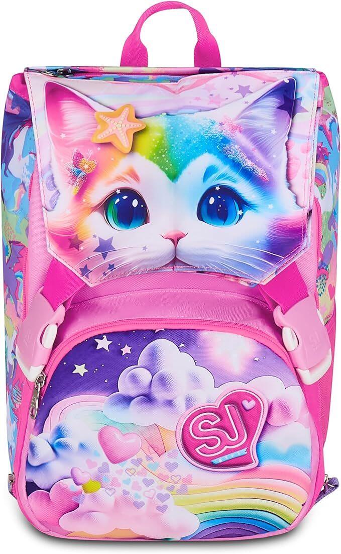SJ GANG STYLE JAM GANG Zaino Doppio Scomparto Estensibile, Rosa, Maxi Capienza, Schienale Preformato, Bambina, Scuola Elementare