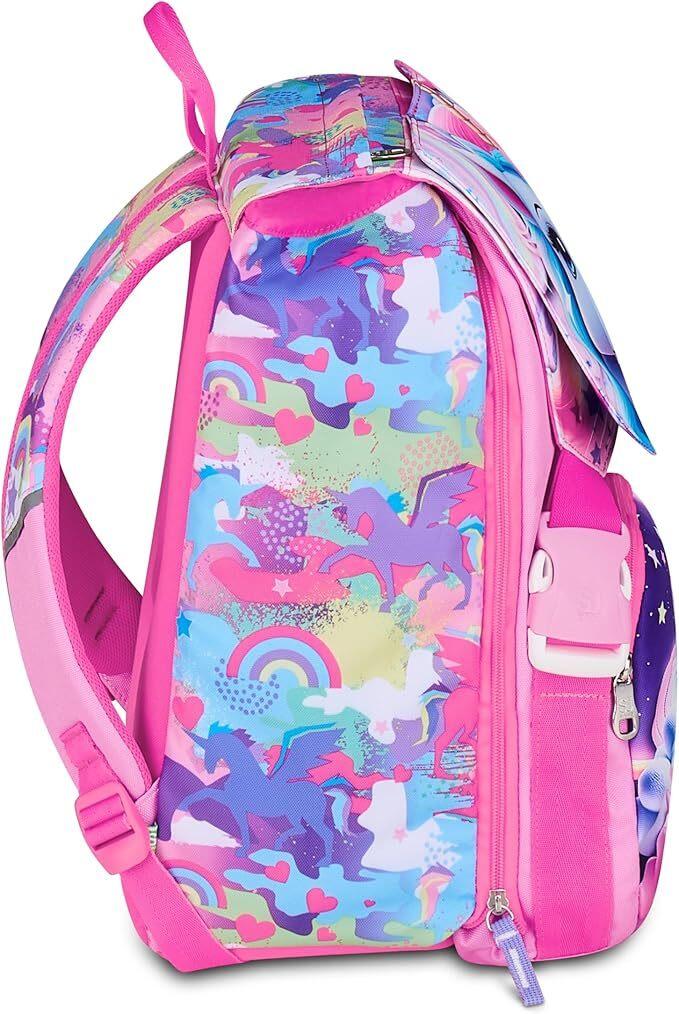 SJ GANG STYLE JAM GANG Zaino Doppio Scomparto Estensibile, Rosa, Maxi Capienza, Schienale Preformato, Bambina, Scuola Elementare