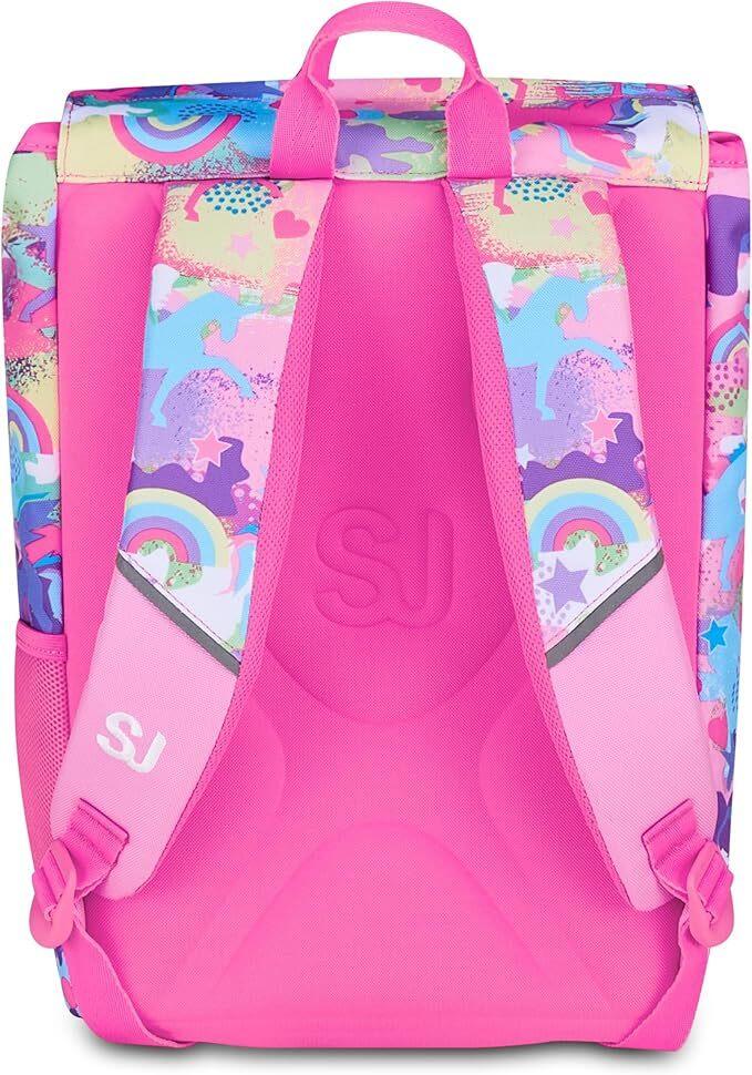SJ GANG STYLE JAM GANG Zaino Doppio Scomparto Estensibile, Rosa, Maxi Capienza, Schienale Preformato, Bambina, Scuola Elementare