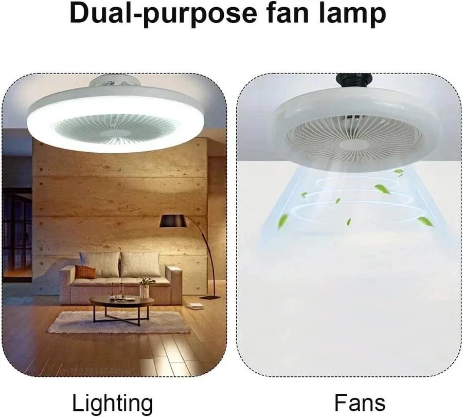 Ventilatore Soffitto con Telecomando con Luce LED 36W Piccola Ventola Silenzioso