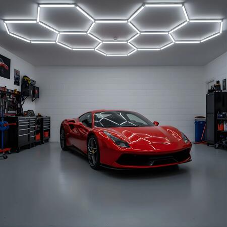 Luci Led Da Soffitto Esagonali 168w 6500K Garage Lampada 5 Esagoni Nido d'Ape