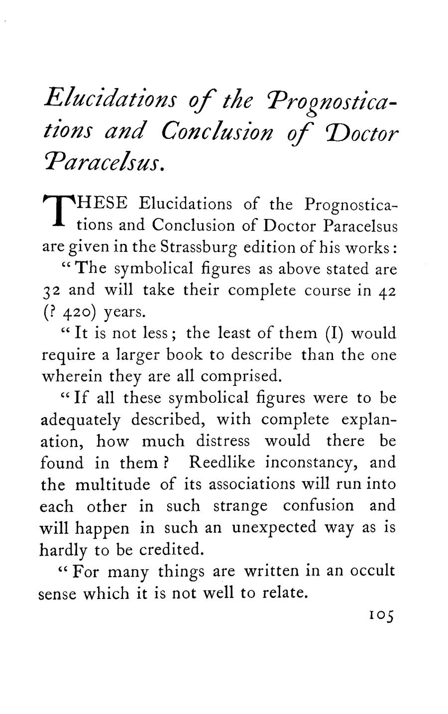 The Prophecies of Paracelsus: Magic Figures and Prognostications - 1915
