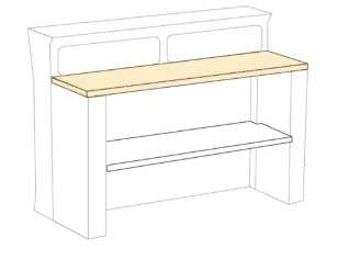 Ripiano Lineare da cm 150 HPL per Bancone MARVY al LED di Lyxo Design - Offerta di Mondo Materasso