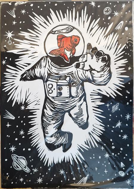 NEROFUMO680 STAMPA LINOGRAFICA su carta fine art: SPAZI VUOTI