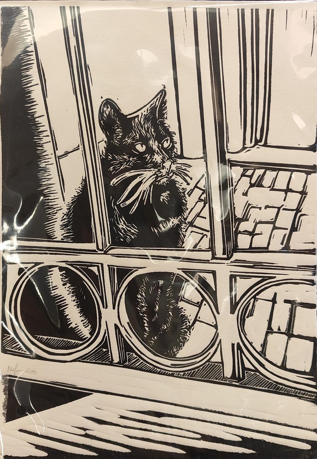 NEROFUMO680 STAMPA LINOGRAFICA su carta A4: CONTRASTI