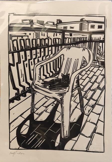 NEROFUMO680 STAMPA LINOGRAFICA su carta A4: SIESTA