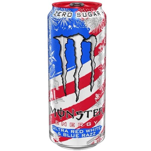 Monster energy ultra red white and blue razz LIMITED EDITION USA 473ml PREORDINE