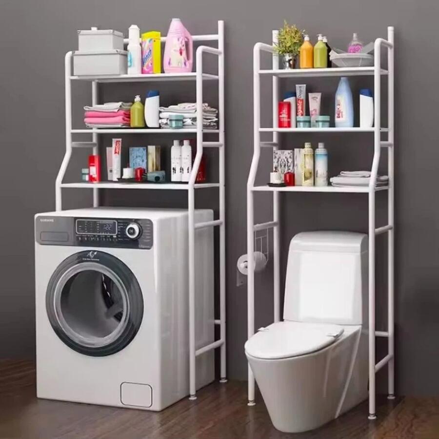 SCAFFALE BAGNO SOPRA LAVATRICE A 3 RIPIAN 152x68x25 MOBILE SALVASPAZIO WHITE WC