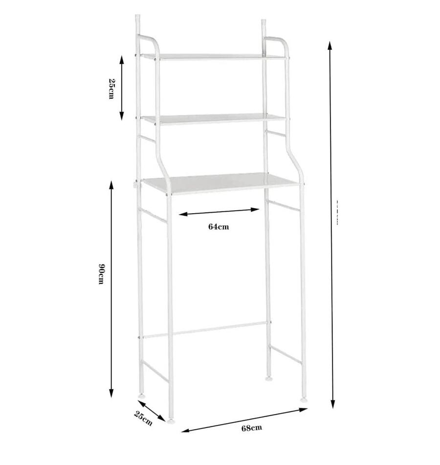 SCAFFALE BAGNO SOPRA LAVATRICE A 3 RIPIAN 152x68x25 MOBILE SALVASPAZIO WHITE WC