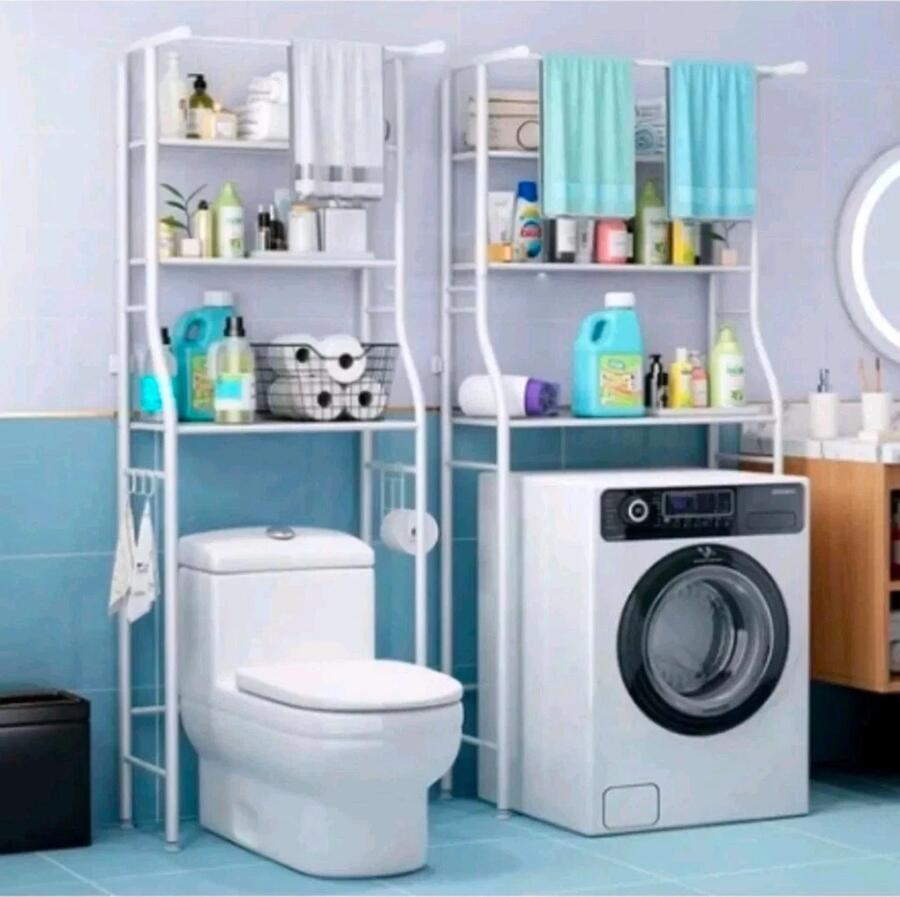SCAFFALE BAGNO SOPRA LAVATRICE A 3 RIPIAN 152x68x25 MOBILE SALVASPAZIO WHITE WC