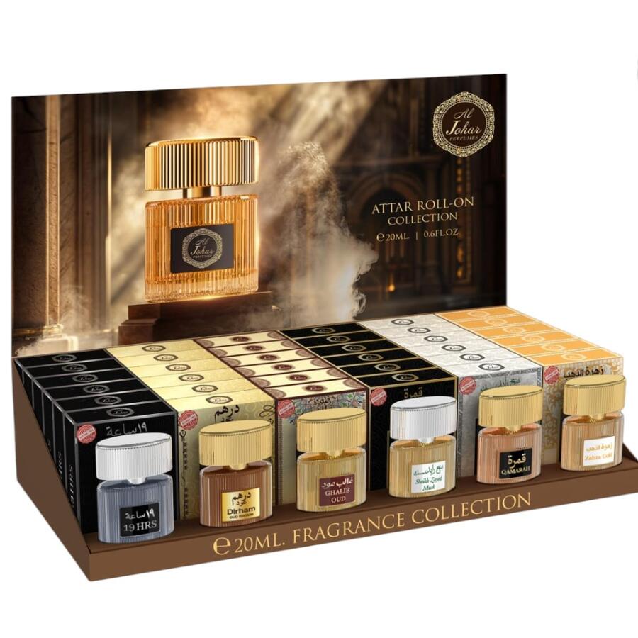 GIOMA ATTAR ROLL-ON COLLECTION AL JOHAR 4 20 ML + 6 TESTER IN OMAGGIO (Confezione da 36 pezzi) 