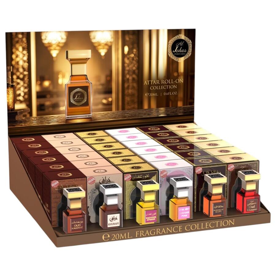 GIOMA ATTAR ROLL-ON COLLECTION AL JOHAR 3 20 ML + 6 TESTER IN OMAGGIO (Confezione da 36 pezzi) 