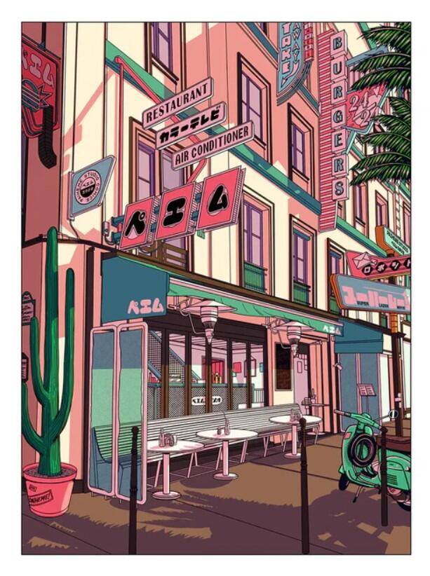 PAIHEME STUDIO, stampa 50x70 cm: SUNSET COFFEE