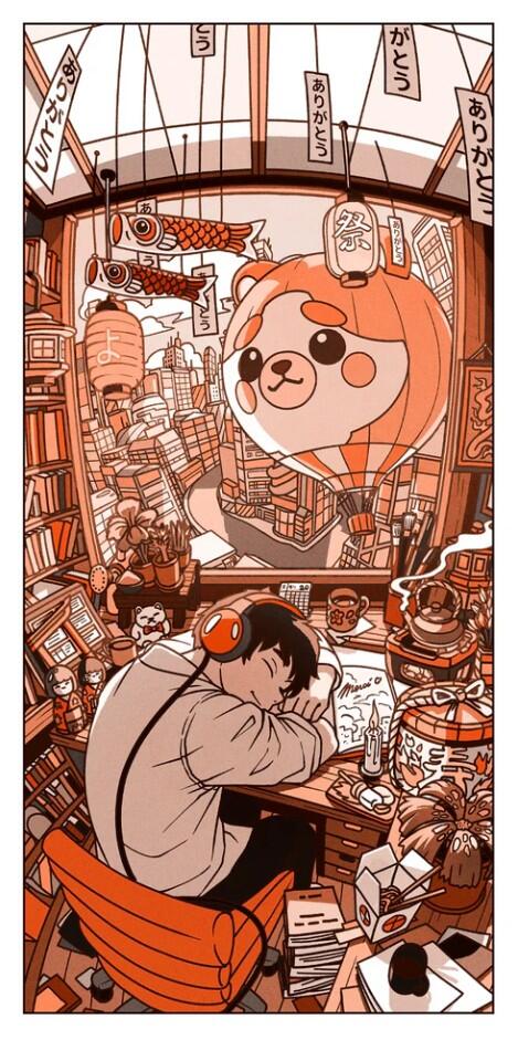 PAIHEME STUDIO, stampa 30x60 cm: Lofi Boy