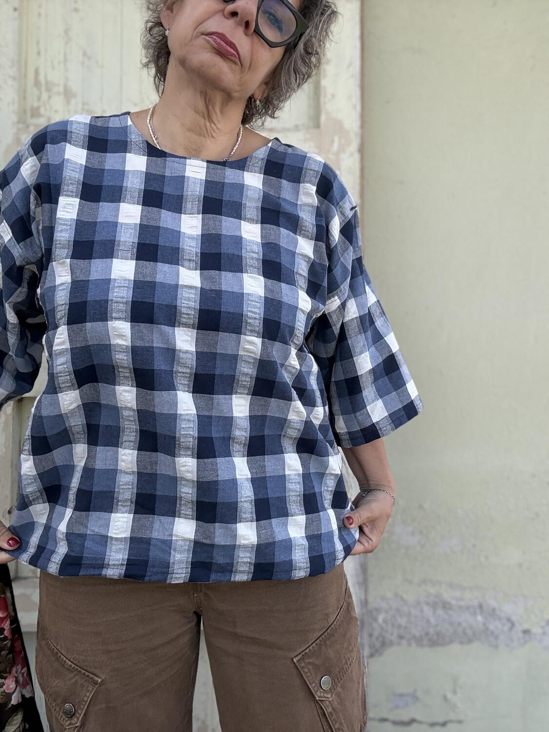 Camicia quadri blu