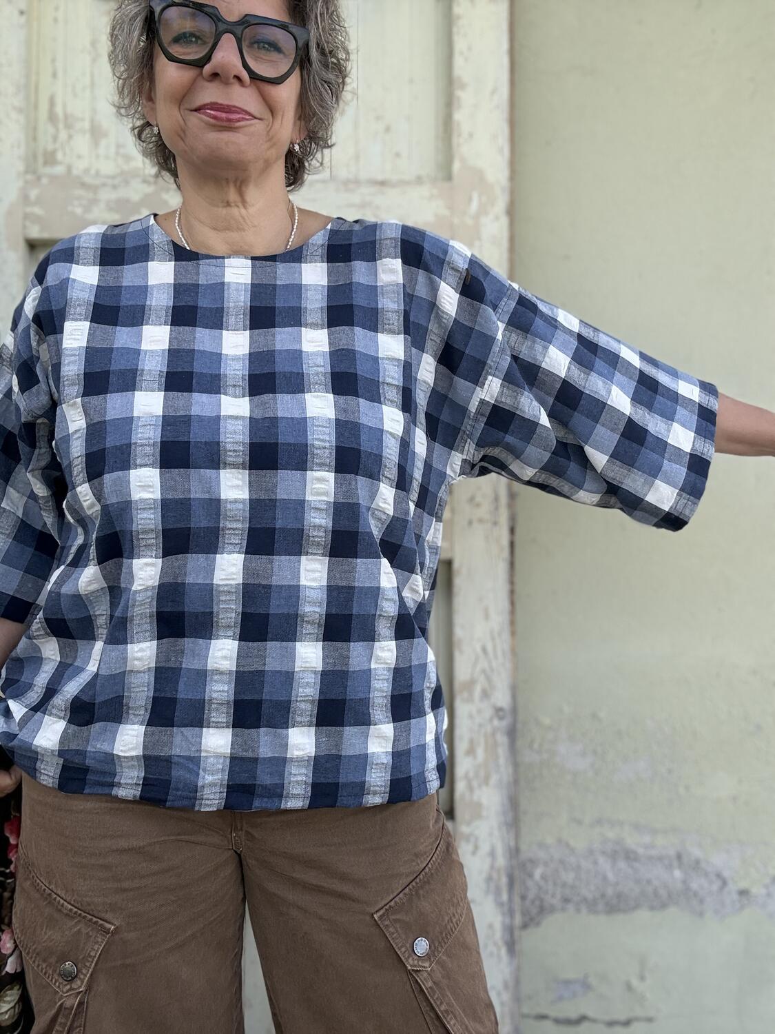 Camicia quadri blu