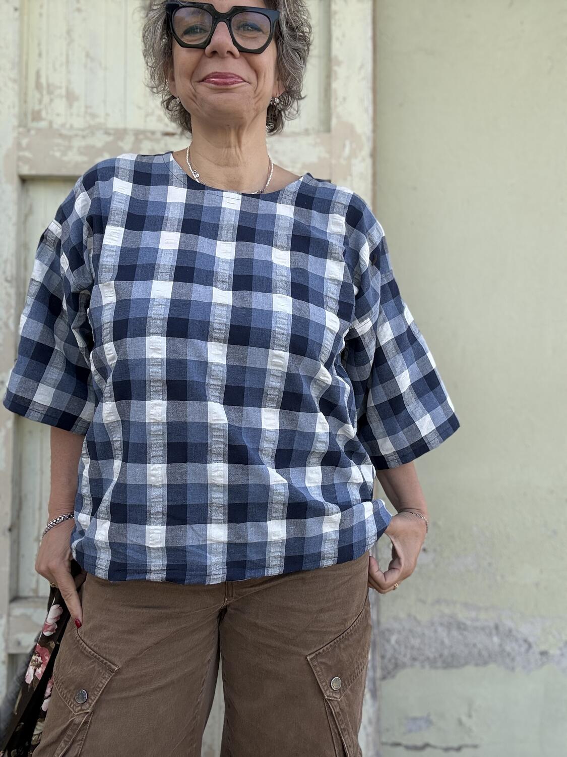 Camicia quadri blu
