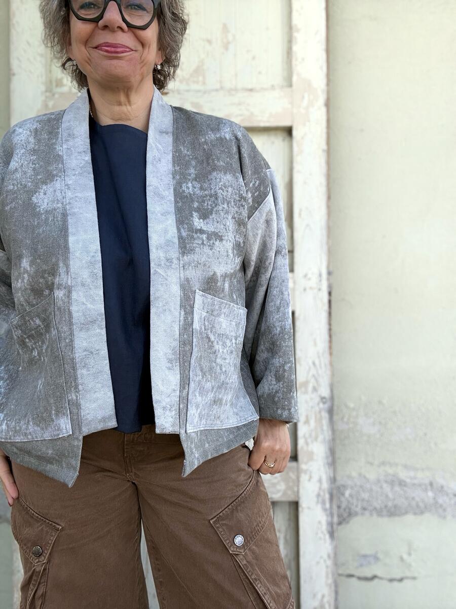 Kimono degradè grigio/verde
