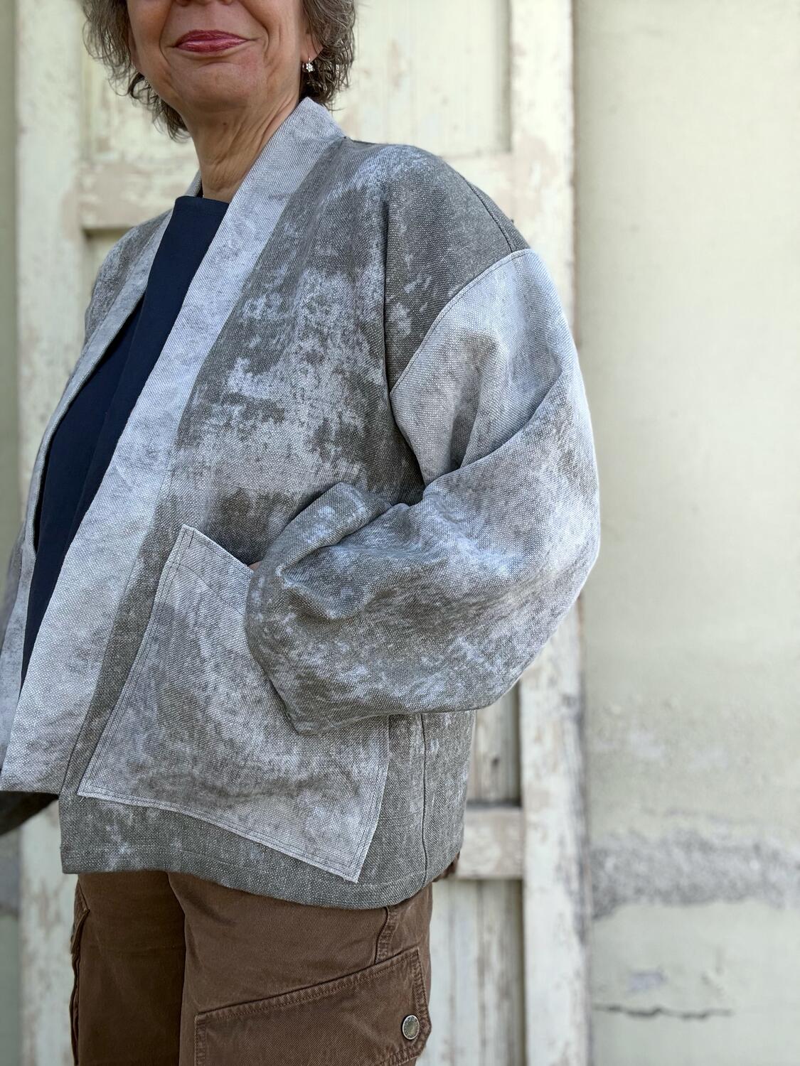 Kimono degradè grigio/verde