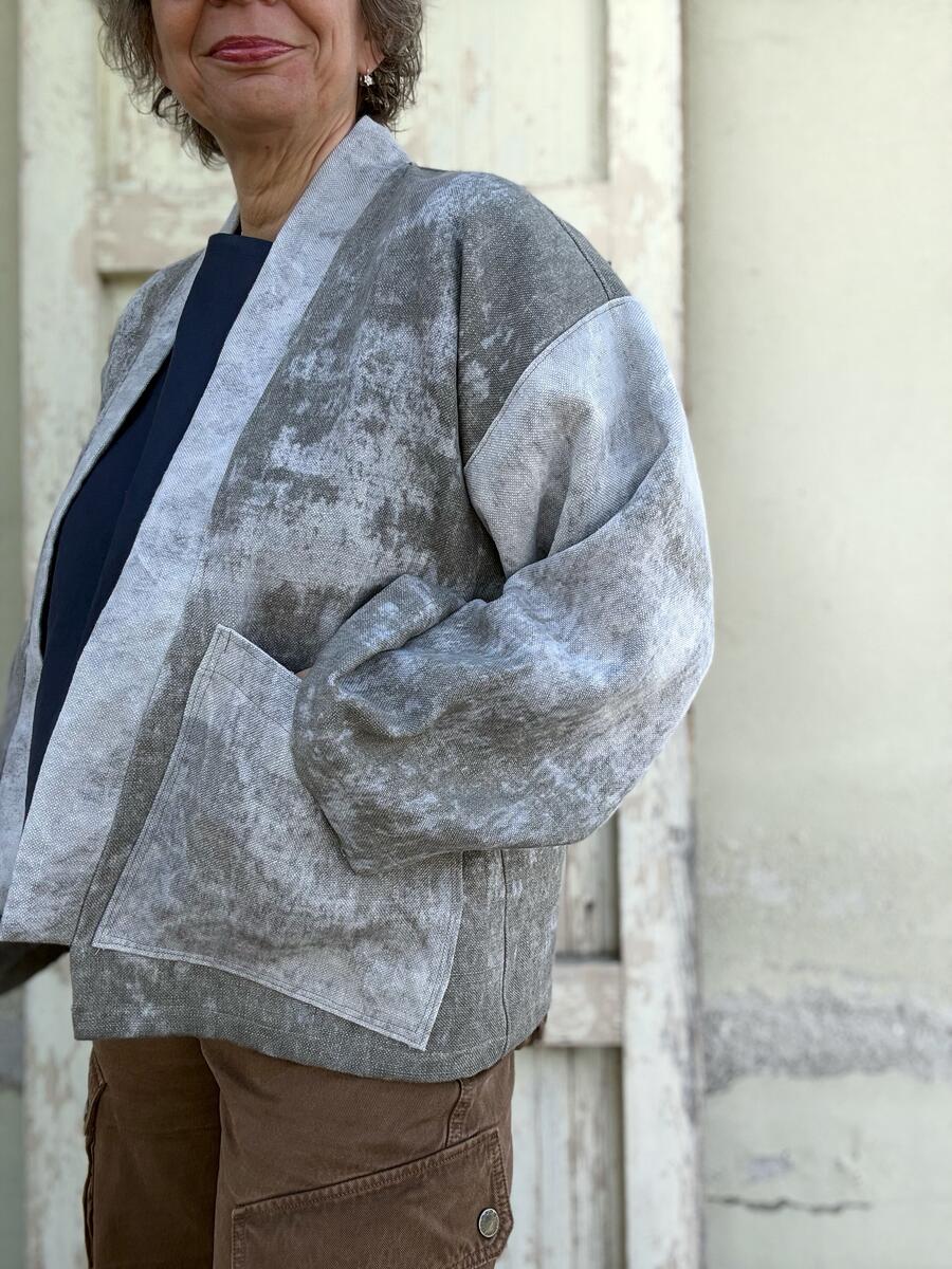 Kimono degradè grigio/verde